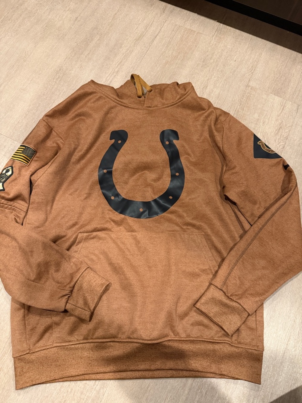 NFL Nike Military Indianapolis Colts Horseshoe Pullover Hoodie - Brown - Size XL